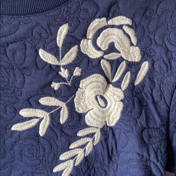 Urban Mood Navy Quilted Crew Sweatshirt - S - Picture 2 of 10